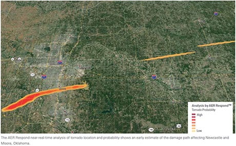 Moore tornado track map