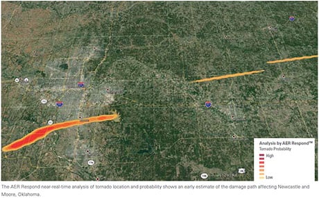 Moore tornado track map