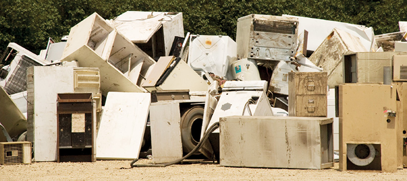 Flood Damaged Appliances Flood-damaged appliances and furniture in Waverly, Iowa