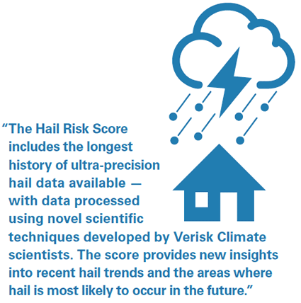 The Hail Risk Score contains the longest history of ultra-precision hail data available