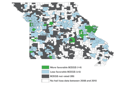 hail loss in Missouri 2008-2010