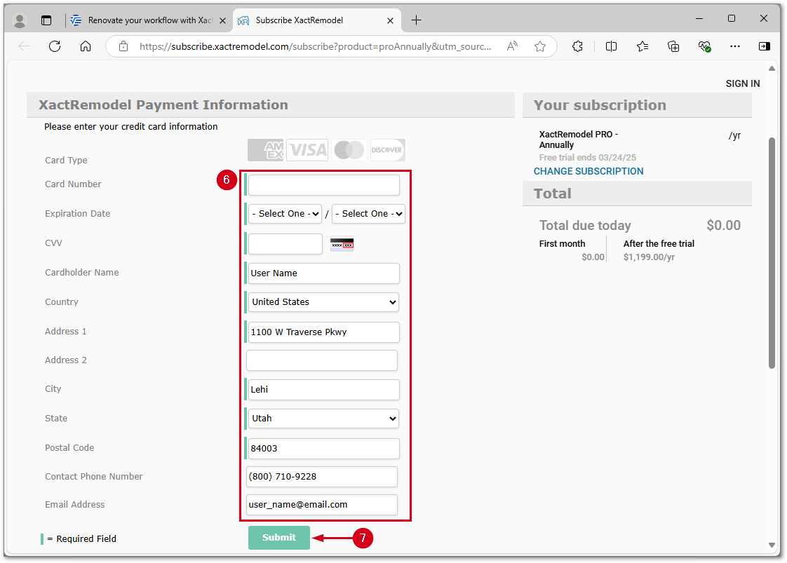 XRBillingInfo
