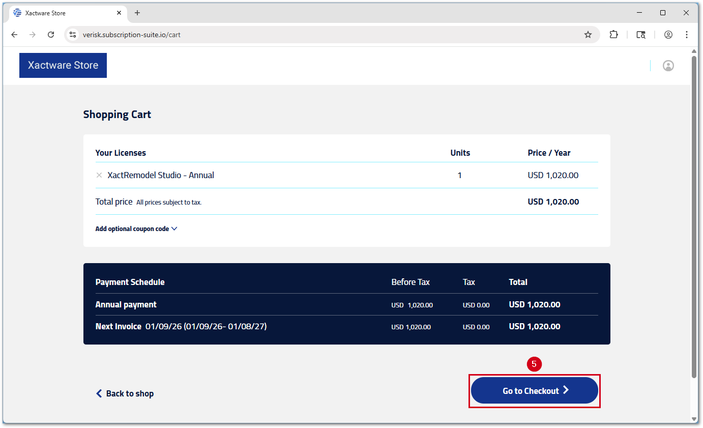 XWStoreXRGoToCheckout