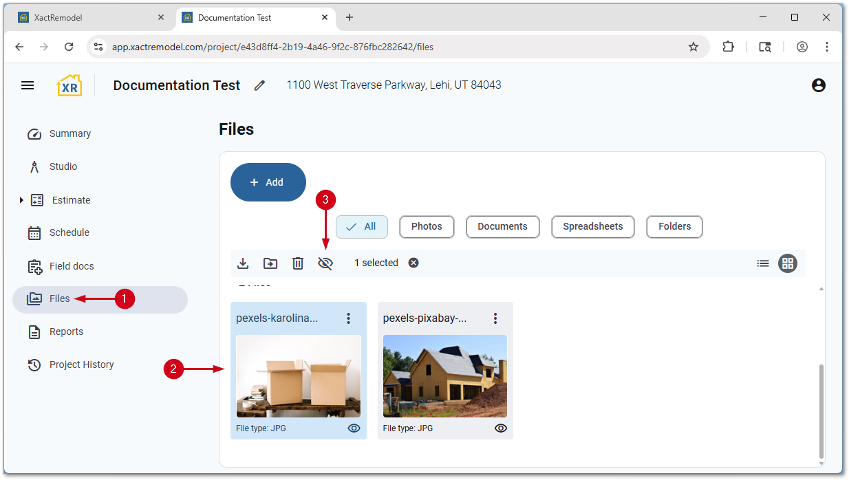XRSelectPhotostoHide