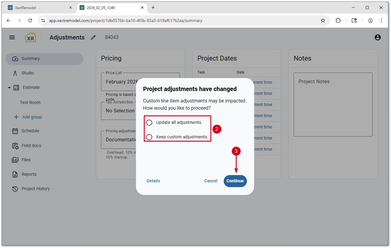 XRProjectApplyPresetReprice