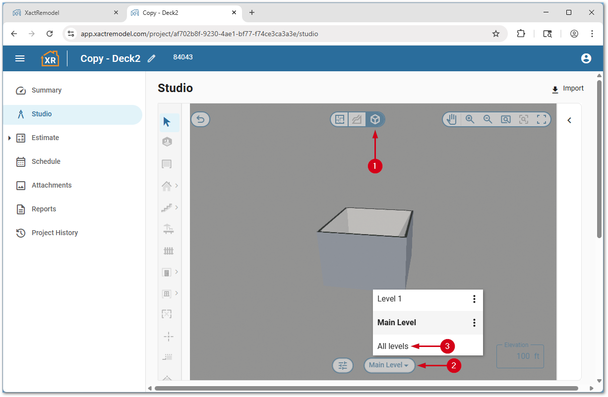 XR3DViewMultipleLevel